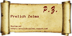 Prelich Zelma névjegykártya